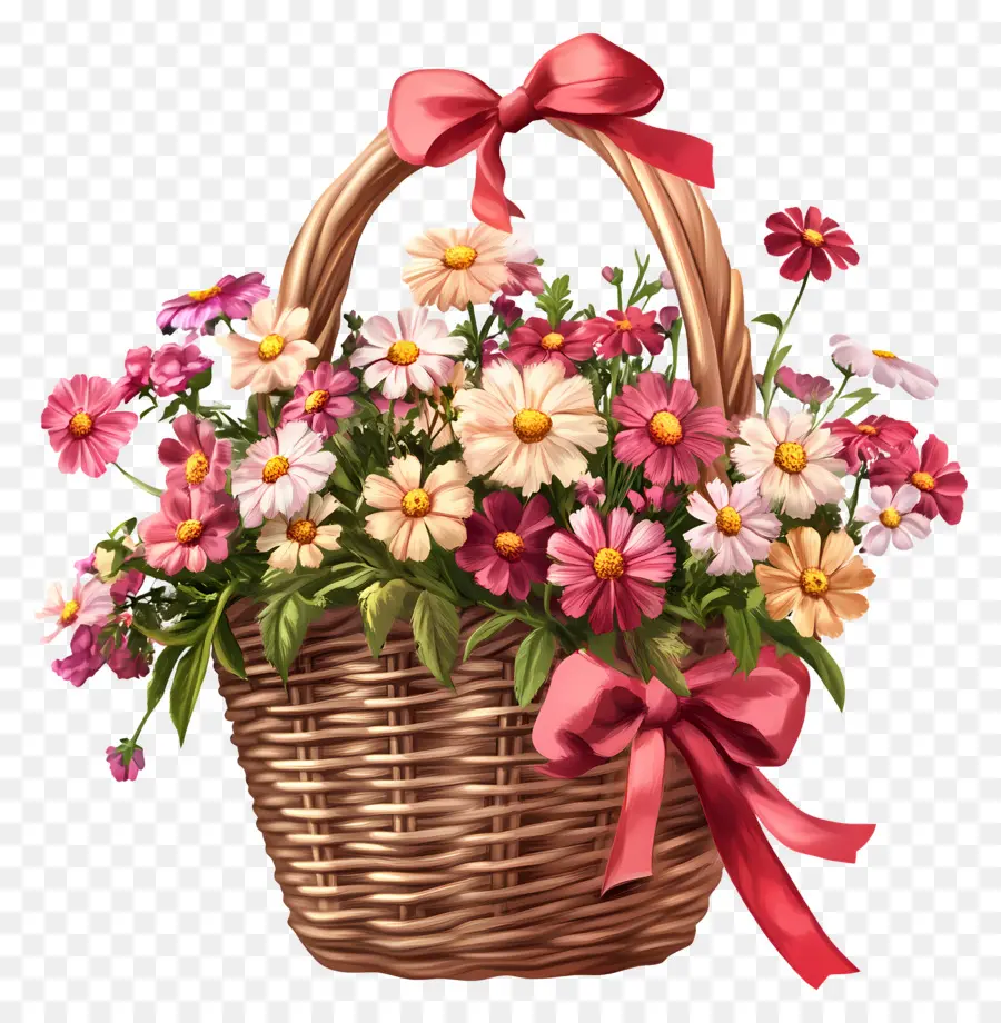 Panier De Fleurs D'anniversaire，Panier De Fleurs PNG