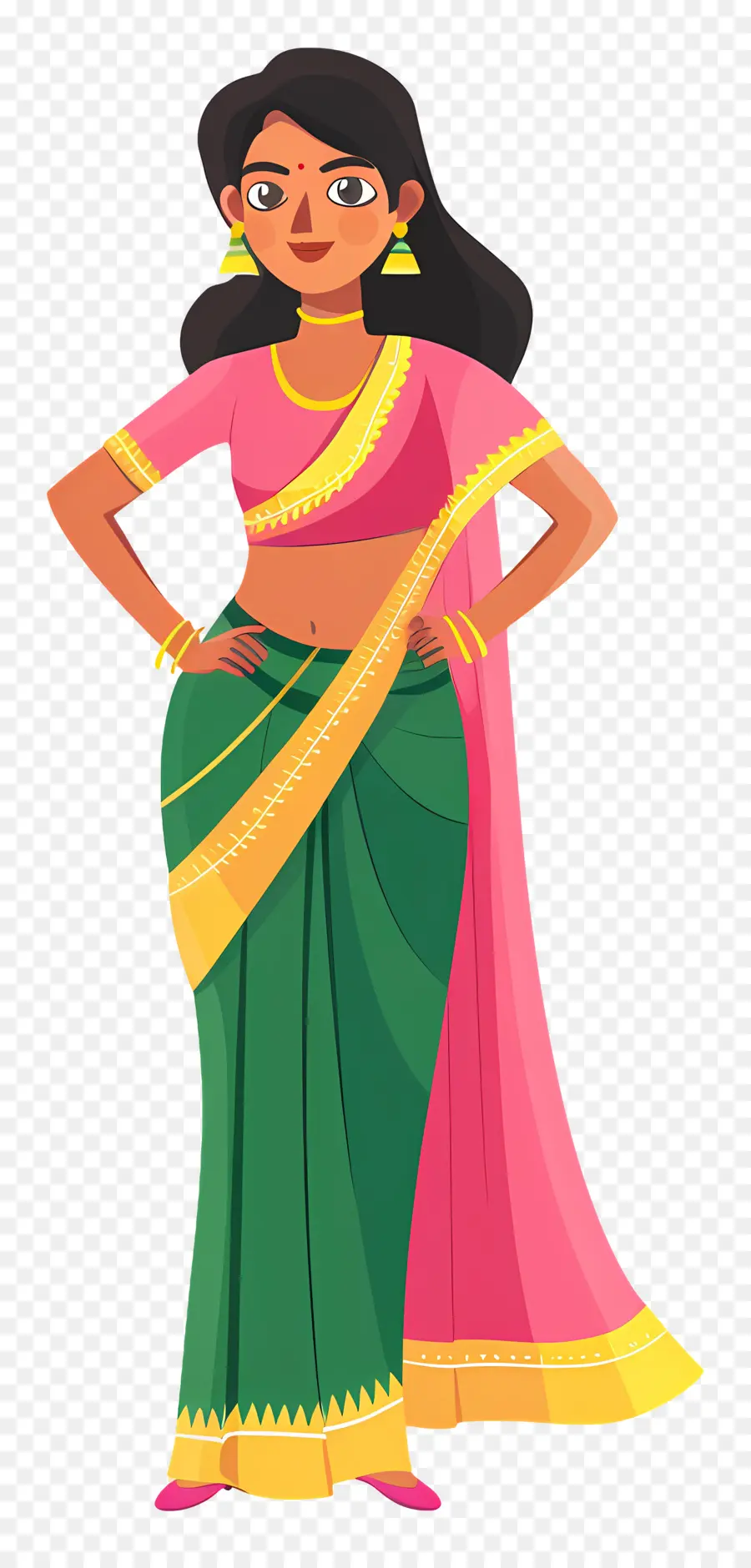 Sari Indien，Femme En Sari PNG