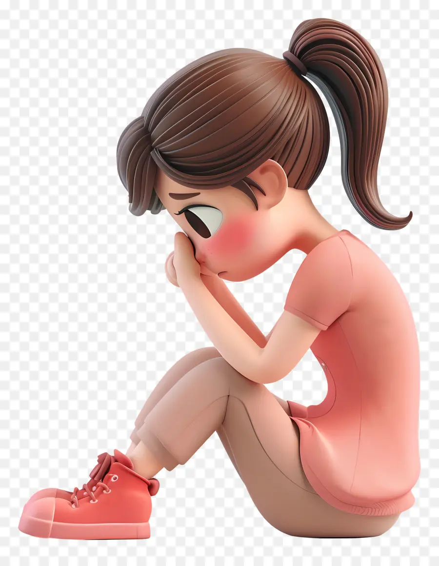 Fille Triste，Pleurs PNG