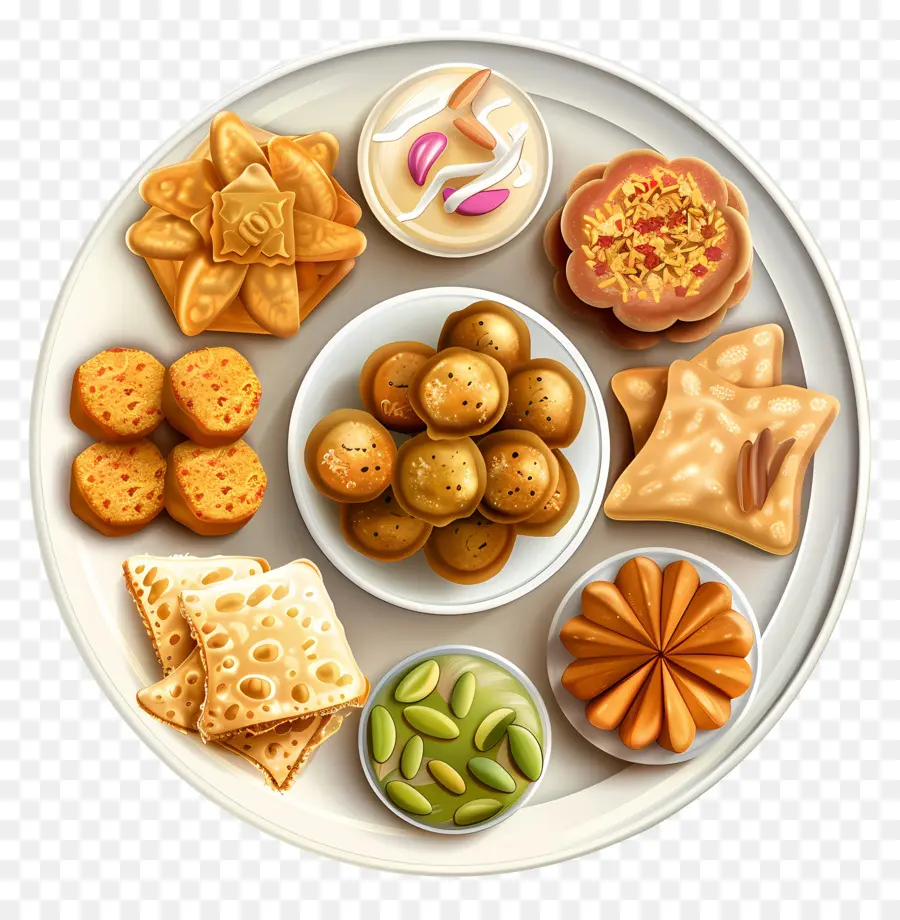 Bonbons Indiens，Assiette De Collations PNG