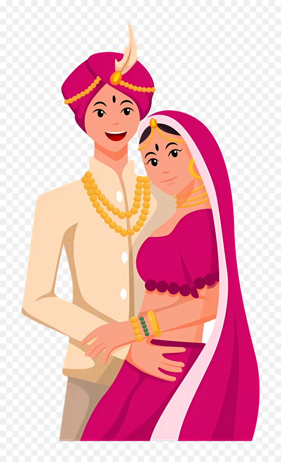 Couple De Mariage Indien，Couple Traditionnel PNG