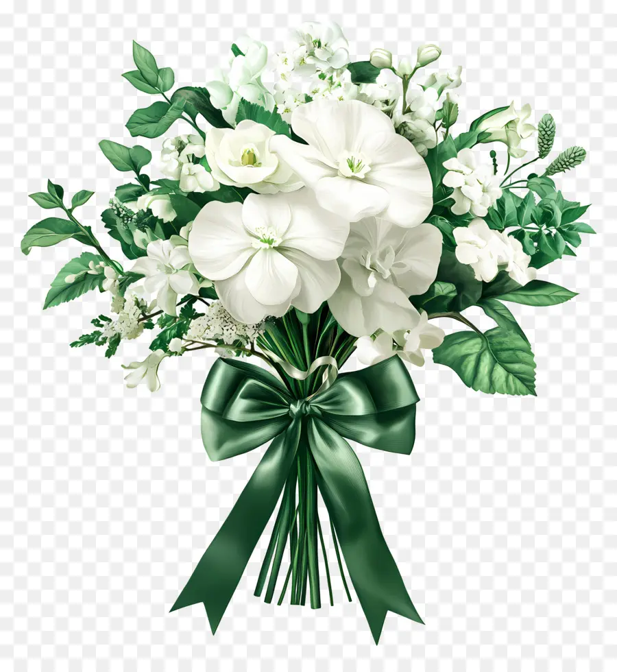 Fleurs D'anniversaire，Bouquet De Fleurs Blanches PNG