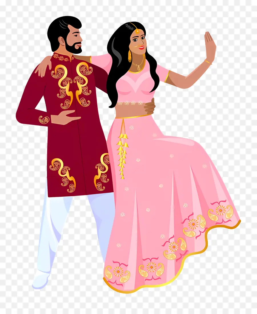 Couple De Mariage Indien，Couple Dansant PNG