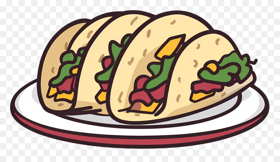 Tacos Sur Assiette，Tacos PNG