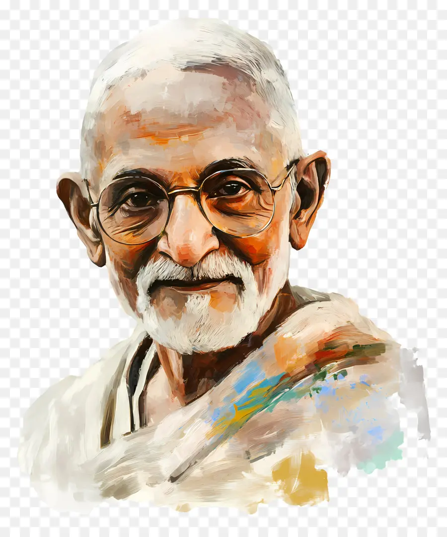 Gandhi，Un Homme âgé Avec Des Lunettes PNG