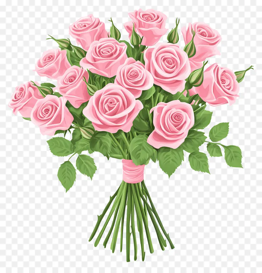 Bouquet De Roses Roses，Roses Rouges PNG