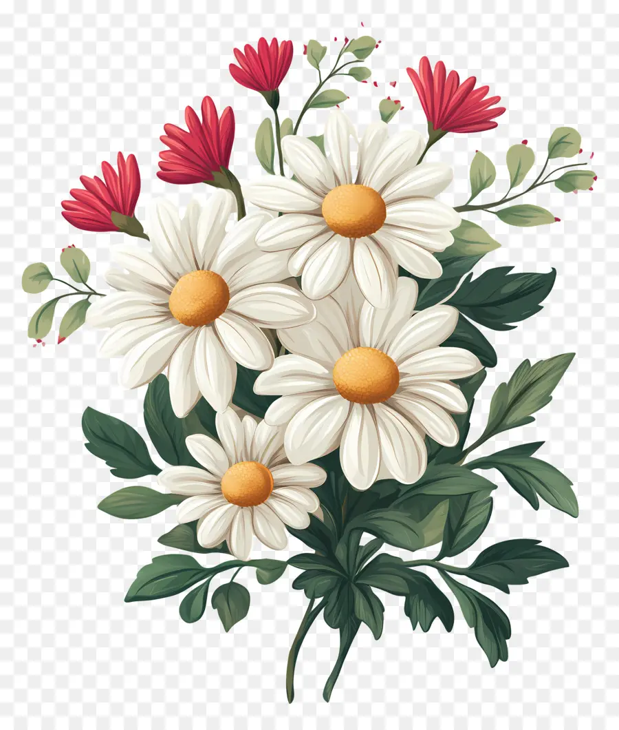 Bouquet De Marguerites，Fleurs PNG