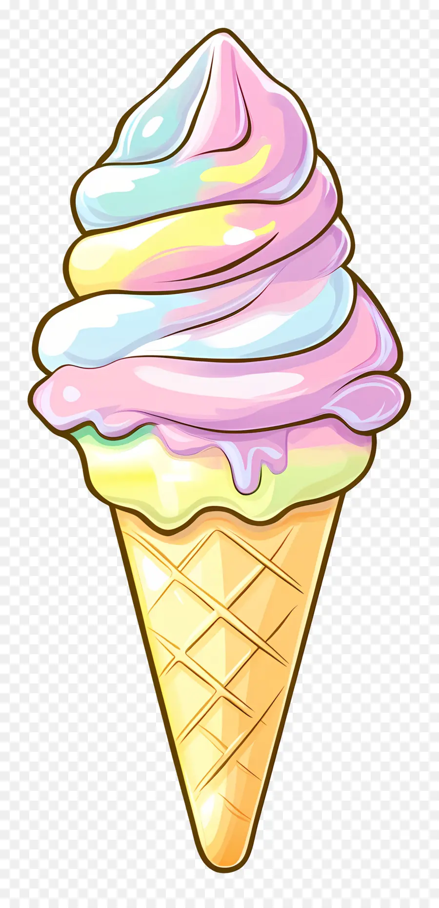 Glace Pastel，Cornet De Crème Glacée PNG