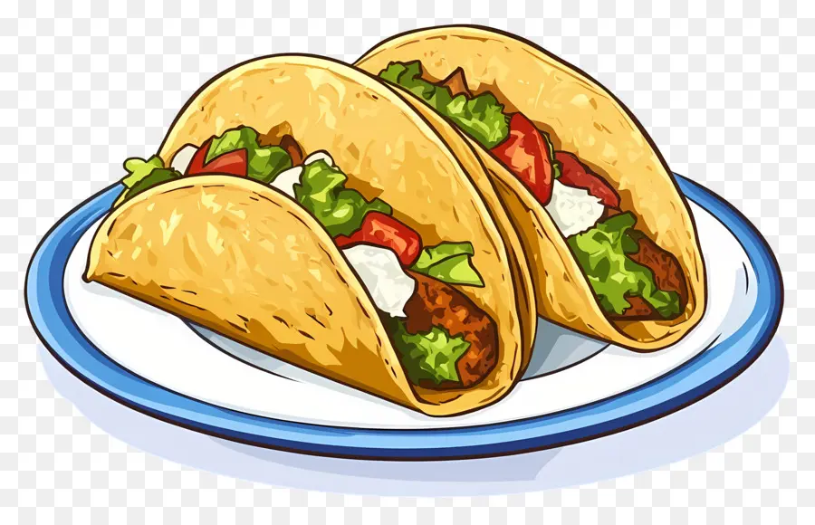 Tacos Sur Assiette，Tacos PNG