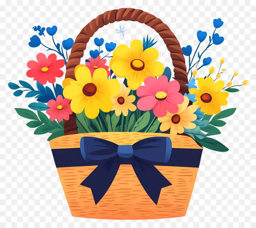 Panier De Fleurs D'anniversaire，Panier De Fleurs PNG