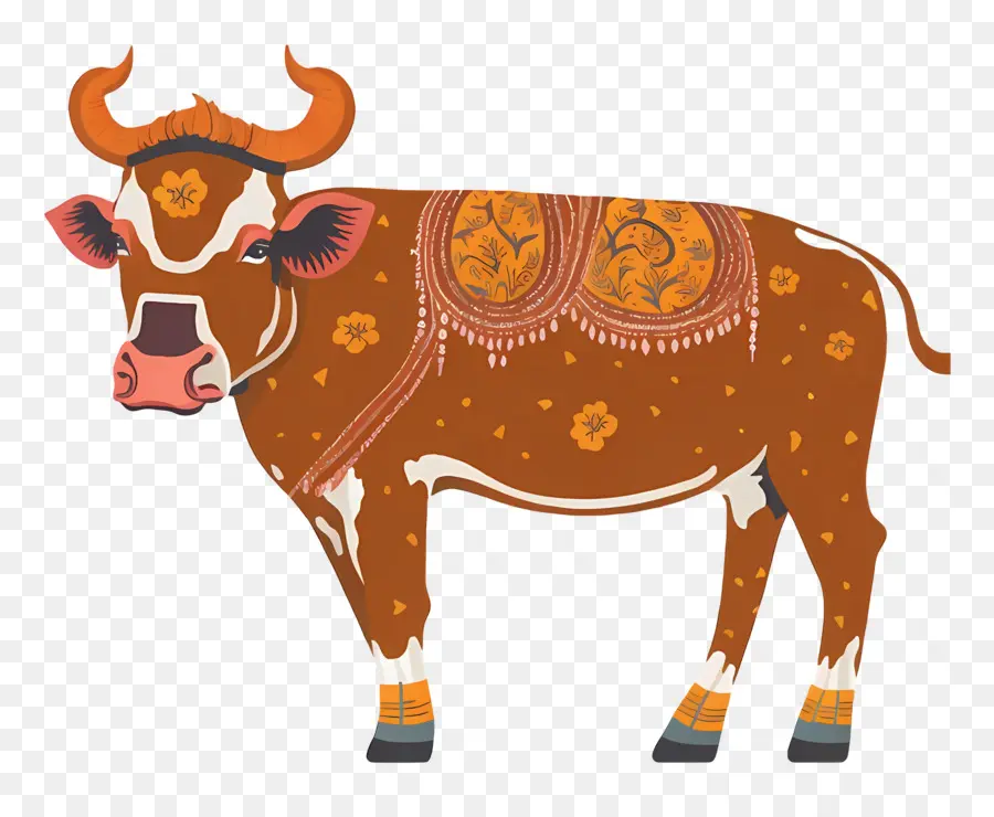 Vache Indienne，Vache Décorée PNG