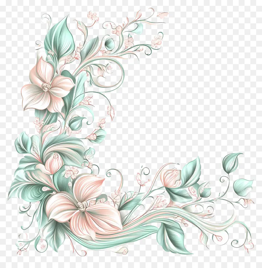 Ligne De Mariage，Conception Florale PNG