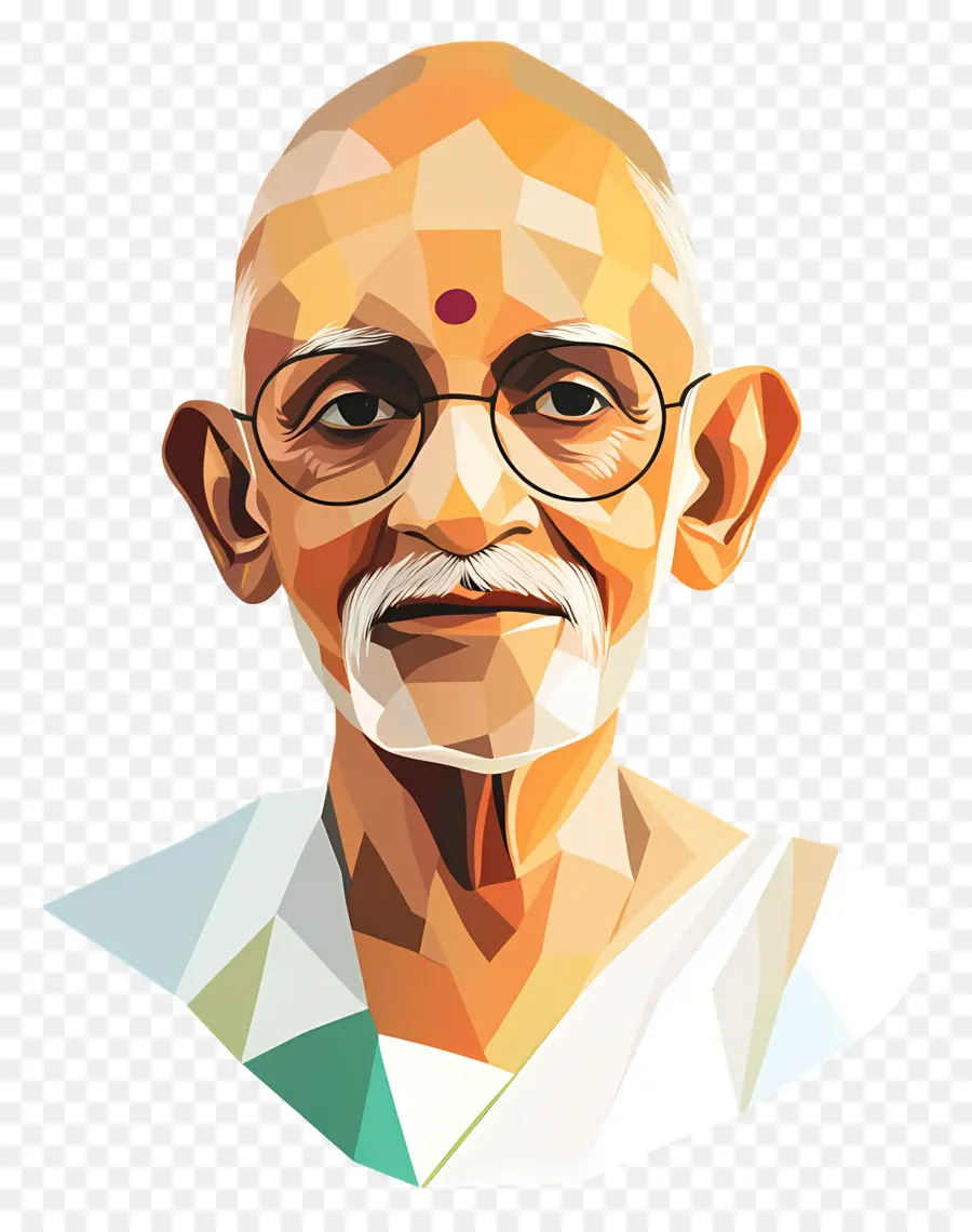 Gandhi，Un Homme âgé Avec Des Lunettes PNG