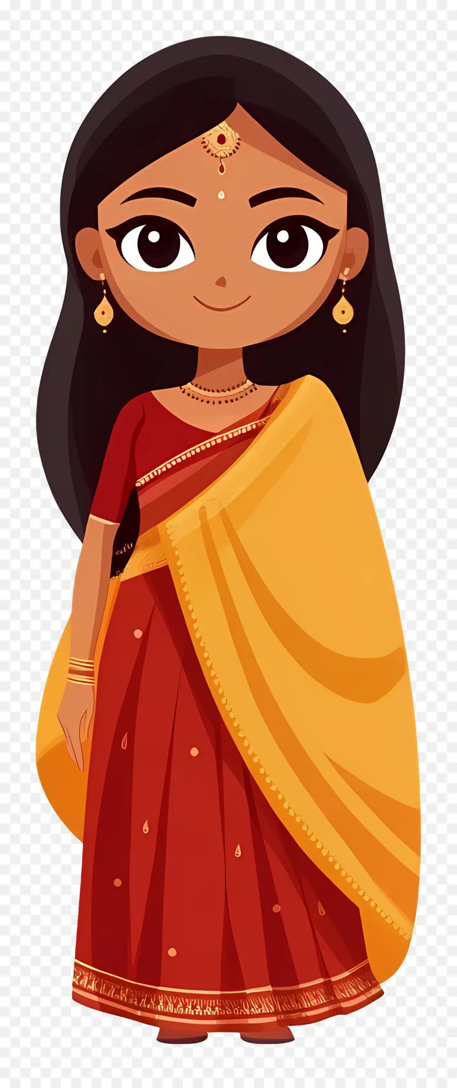 Fille Indienne，Fille En Costume Traditionnel PNG