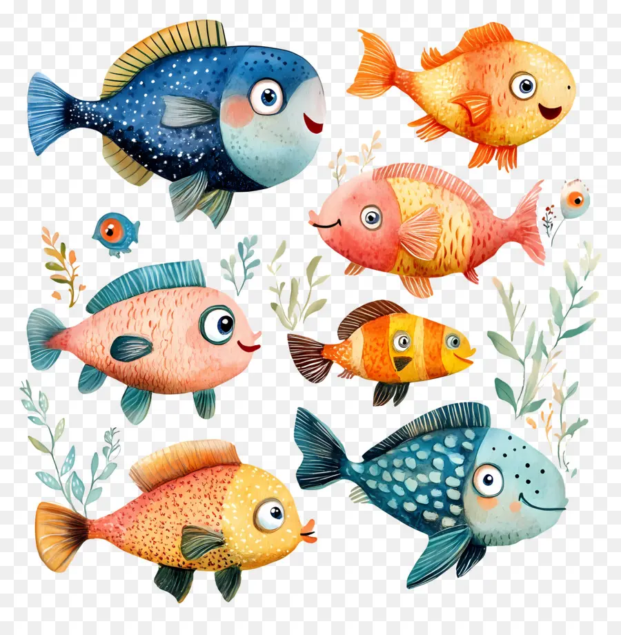 Groupe De Poissons，Poisson Coloré PNG