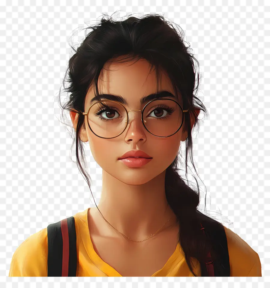 Fille étudiante，Fille à Lunettes PNG