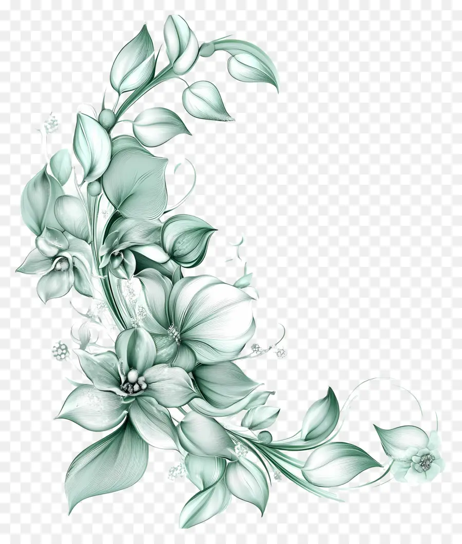 Ligne De Mariage，Conception Florale PNG