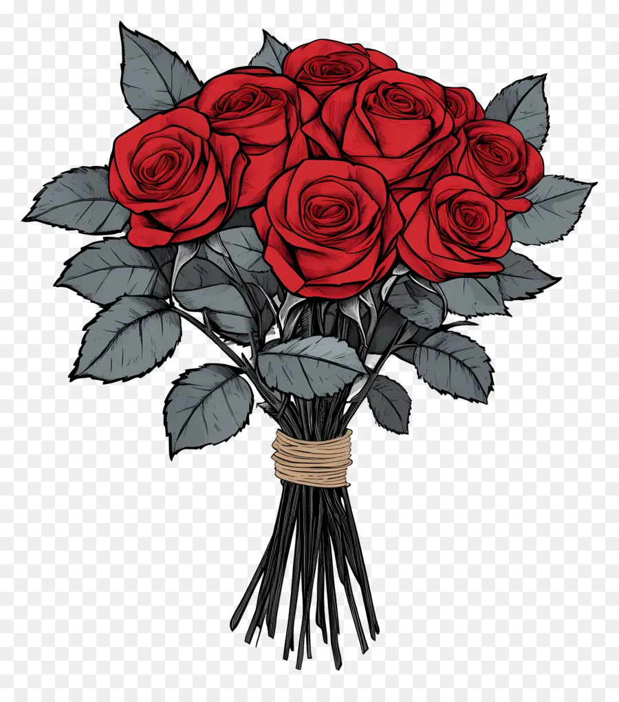 Bouquet De Roses Rouges，Roses Rouges PNG