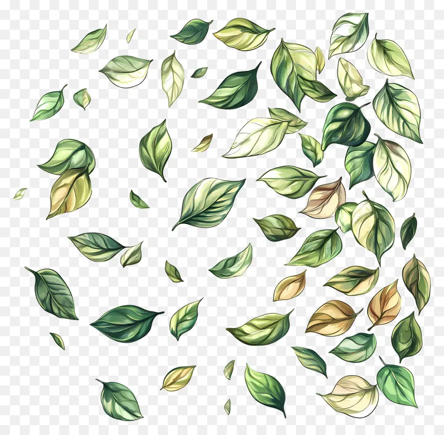 Feuilles Flottantes，Feuilles PNG