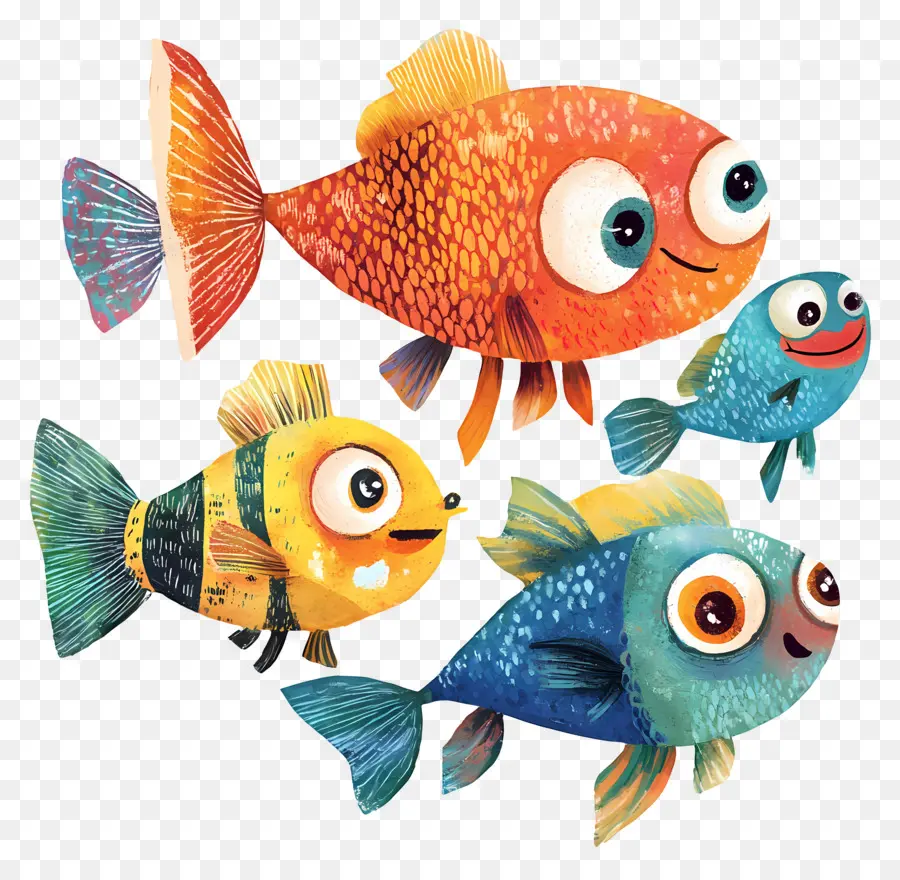 Groupe De Poissons，Poisson Coloré PNG