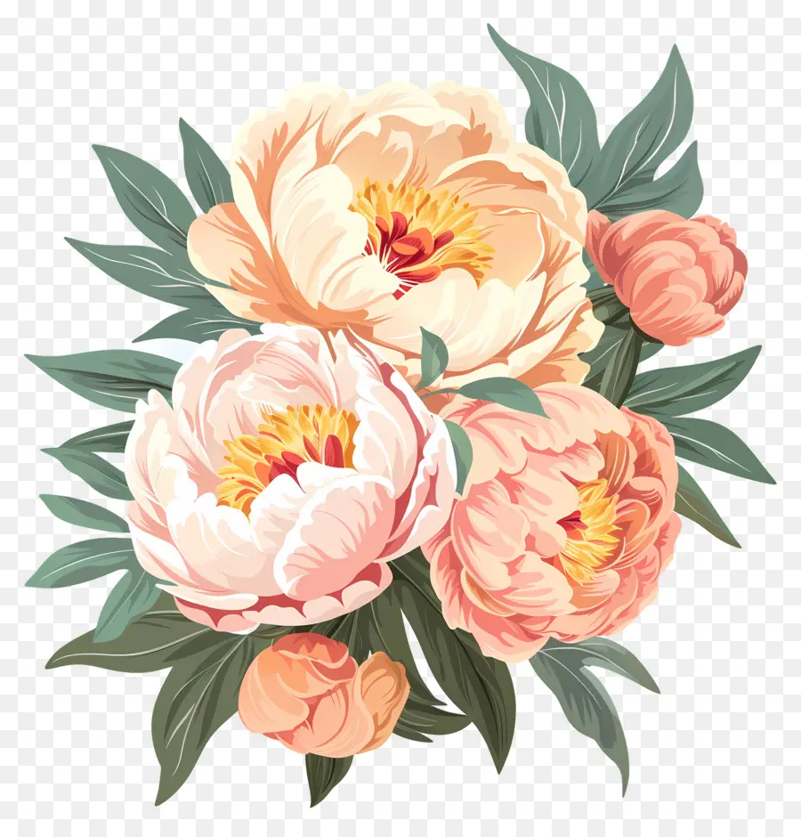 Bouquet De Pivoines，Pivoines PNG