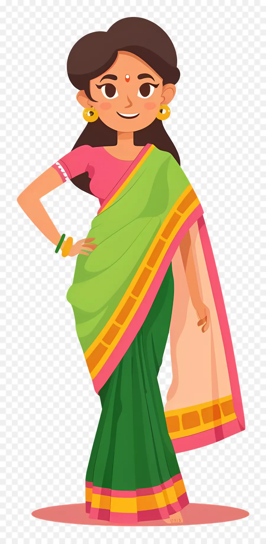 Sari Indien，Femme En Sari PNG