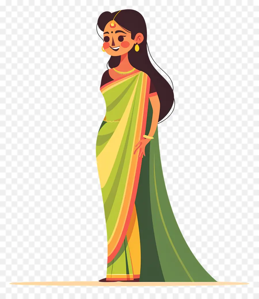 Sari Indien，Femme En Sari PNG