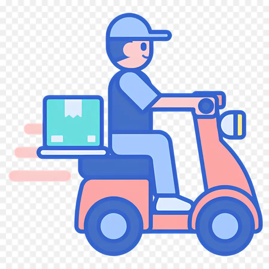 Livreur，Livreur Sur Scooter PNG