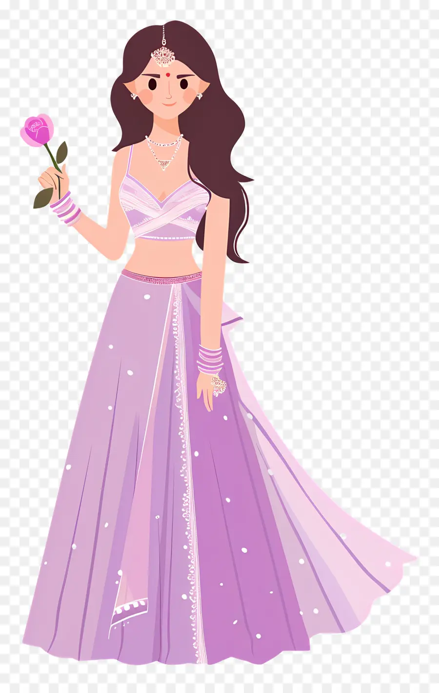 Dessin Animé Femme Indienne，Femme En Costume Traditionnel PNG