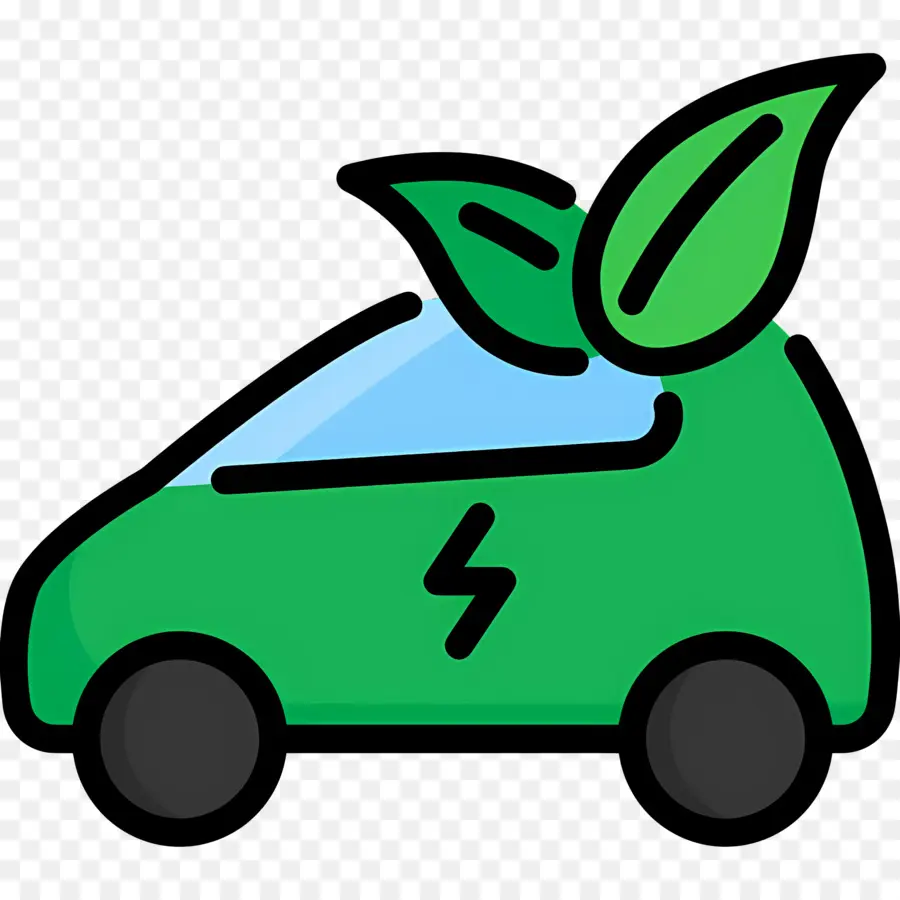 Voiture électrique，Voiture électrique Verte PNG