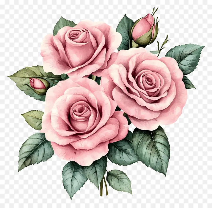 Bouquet De Fleurs Roses，Bouquet De Roses Roses PNG