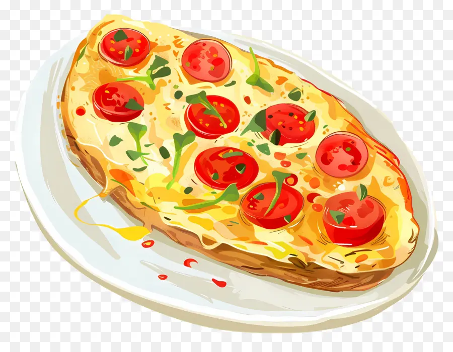 Omelette Espagnole，Pizza PNG