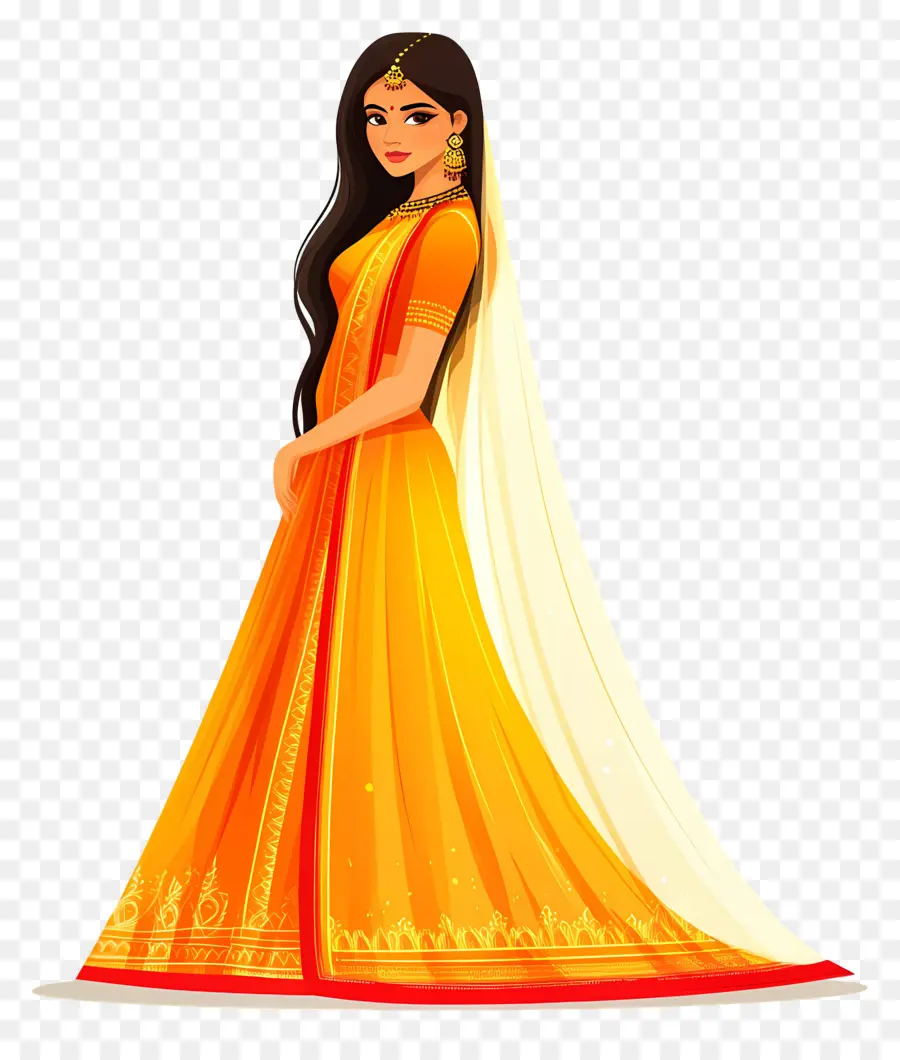 Sari De Mariage Indien，Femme En Costume Traditionnel PNG