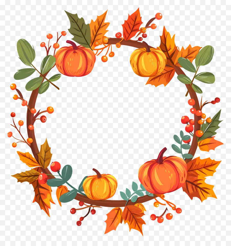 Couronne D'automne，Couronne De Citrouille PNG