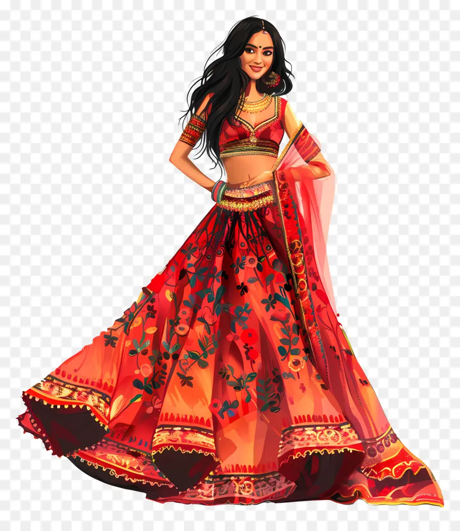 Robe Traditionnelle Indienne，Femme En Costume Traditionnel PNG