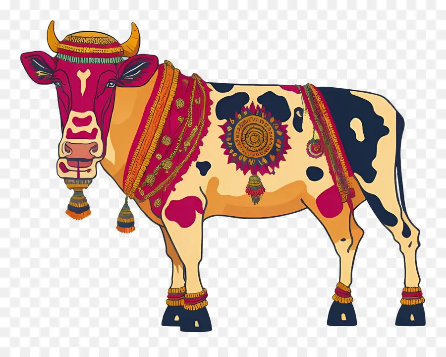 Vache Indienne，Vache Décorative PNG