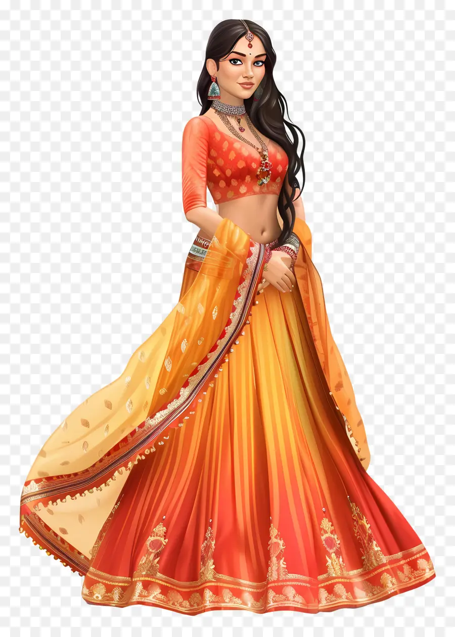 Robe Traditionnelle Indienne，Femme En Costume Traditionnel PNG