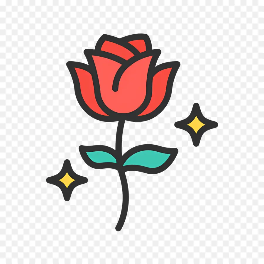 Fleur Rose，Rose Rouge PNG