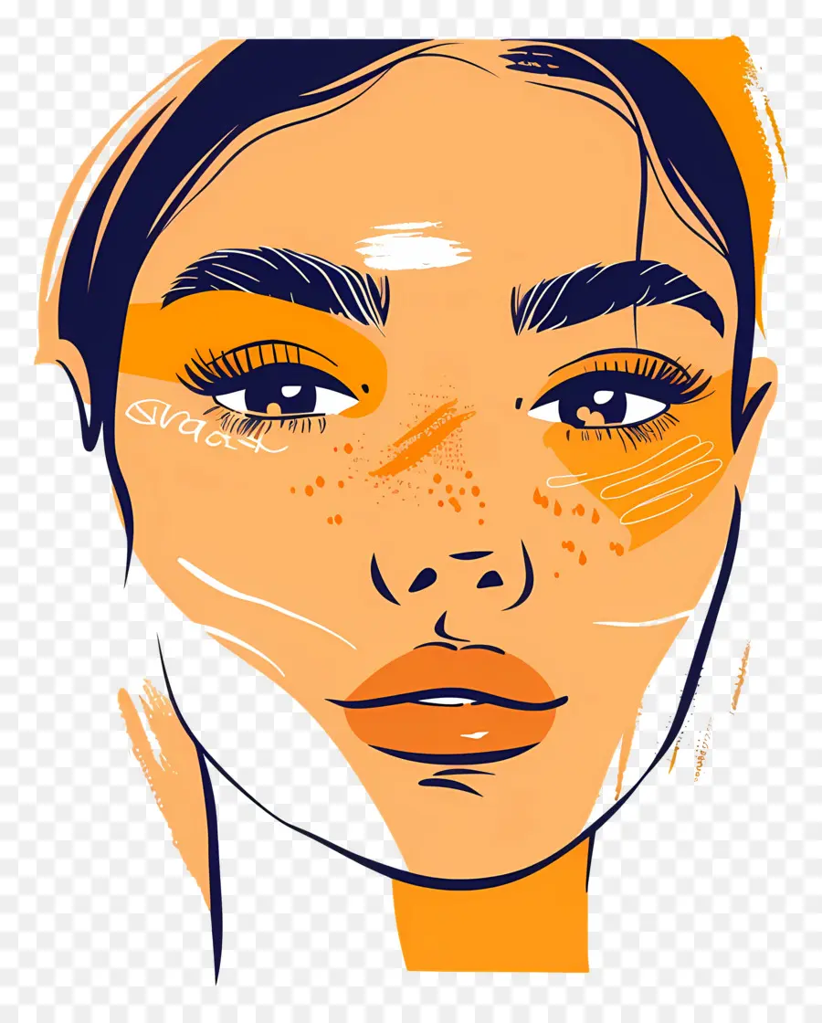 Femme De Maquillage，Visage De Femme Illustré PNG