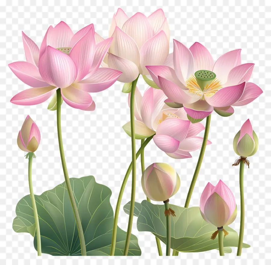 Fleurs De Lotus Roses，Lotus Rose PNG