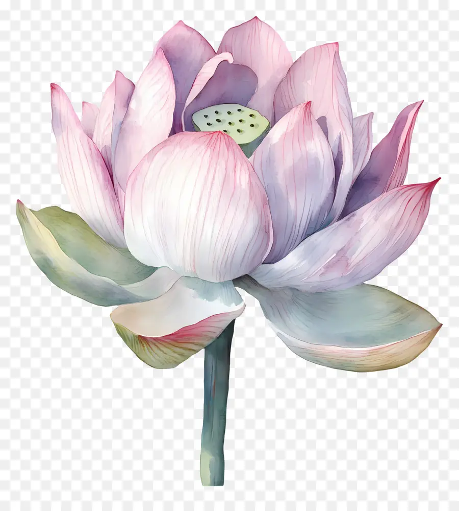 Lotus Aquarelle，Fleur De Lotus PNG