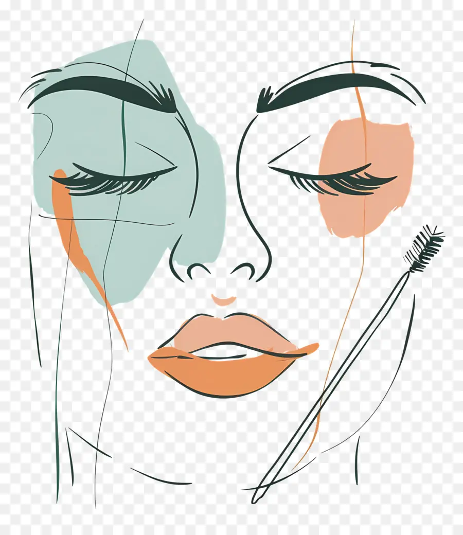 Femme De Maquillage，Visage Abstrait PNG