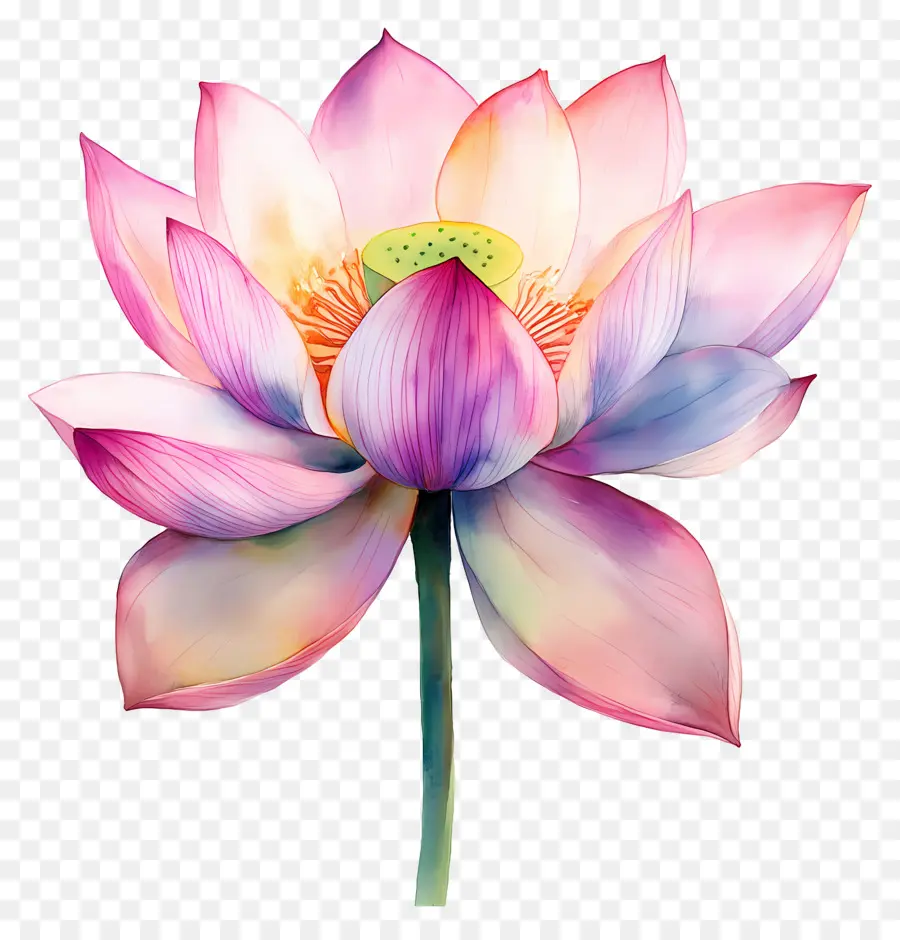 Lotus Aquarelle，Lotus Rose PNG