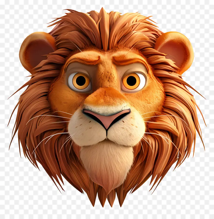 Visage De Lion De Dessin Animé，Lion PNG