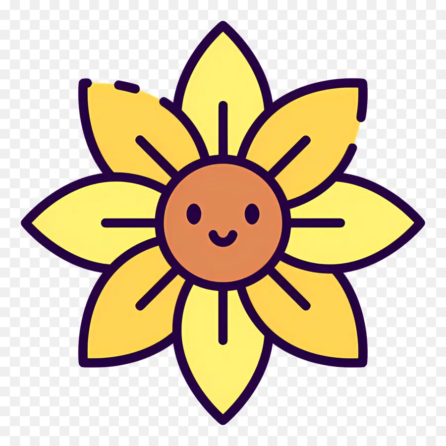 Fleur Jaune，Tournesol Souriant PNG