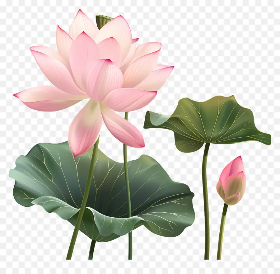 Fleurs De Lotus Roses，Lotus Rose PNG