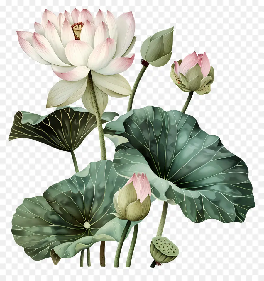 Fleurs De Lotus Roses，Fleurs De Lotus PNG