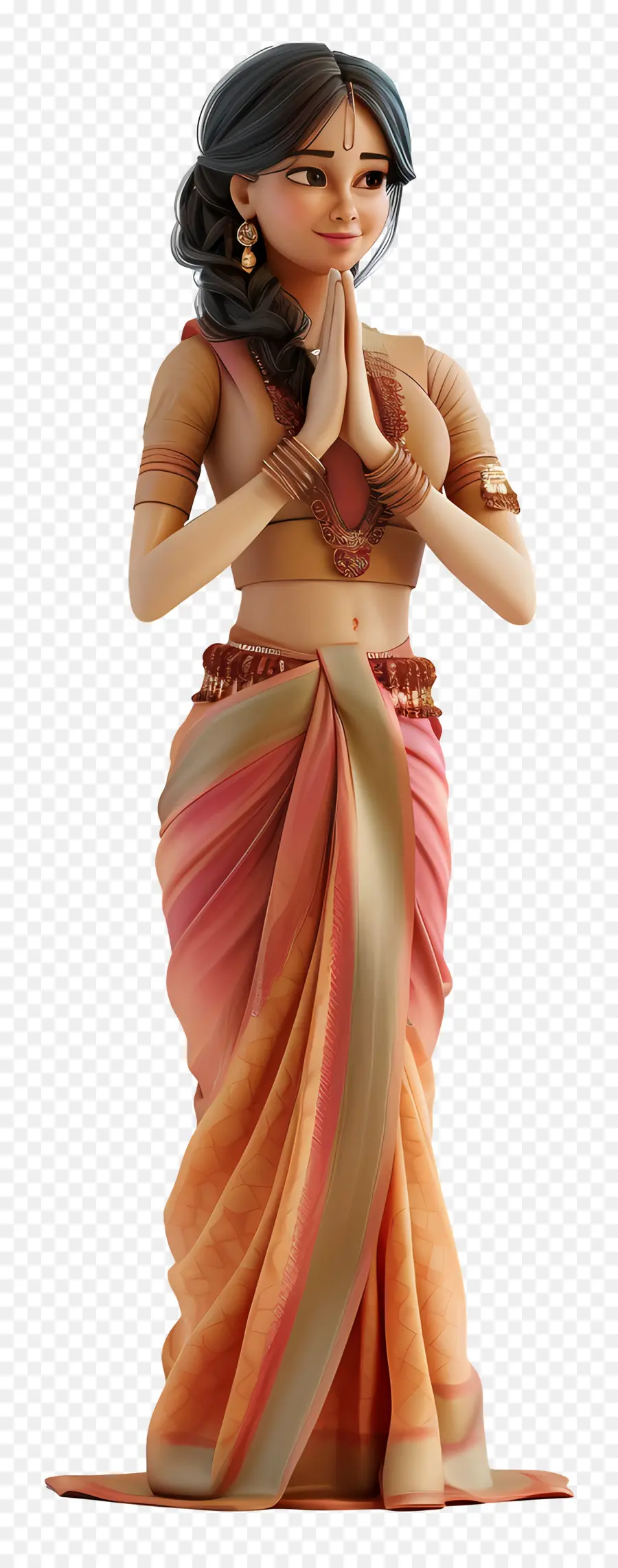 Robe Traditionnelle Indienne，Femme En Sari Traditionnel PNG