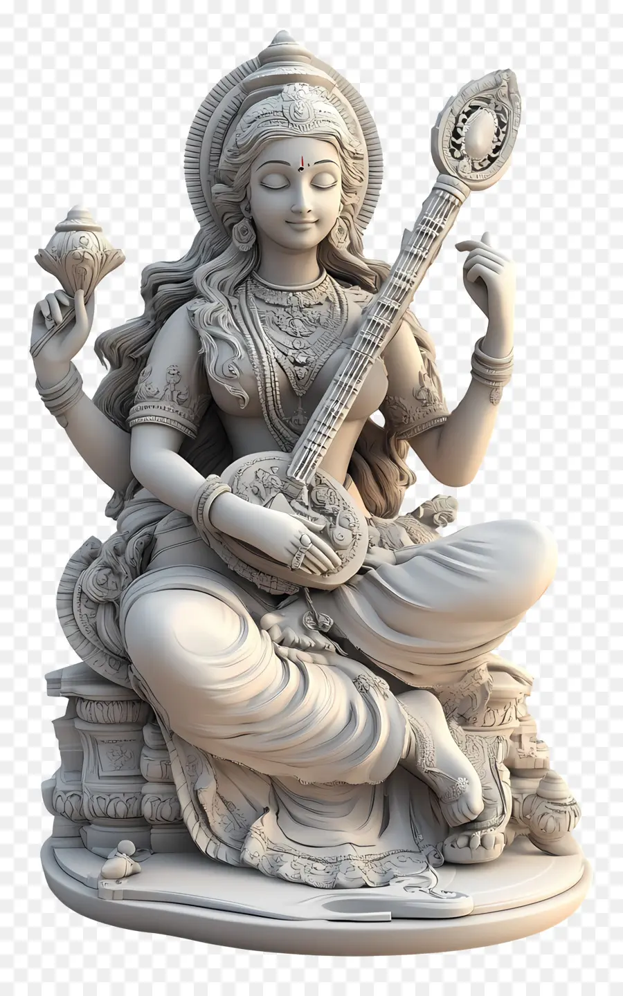 Saraswati，Statue De Déesse PNG