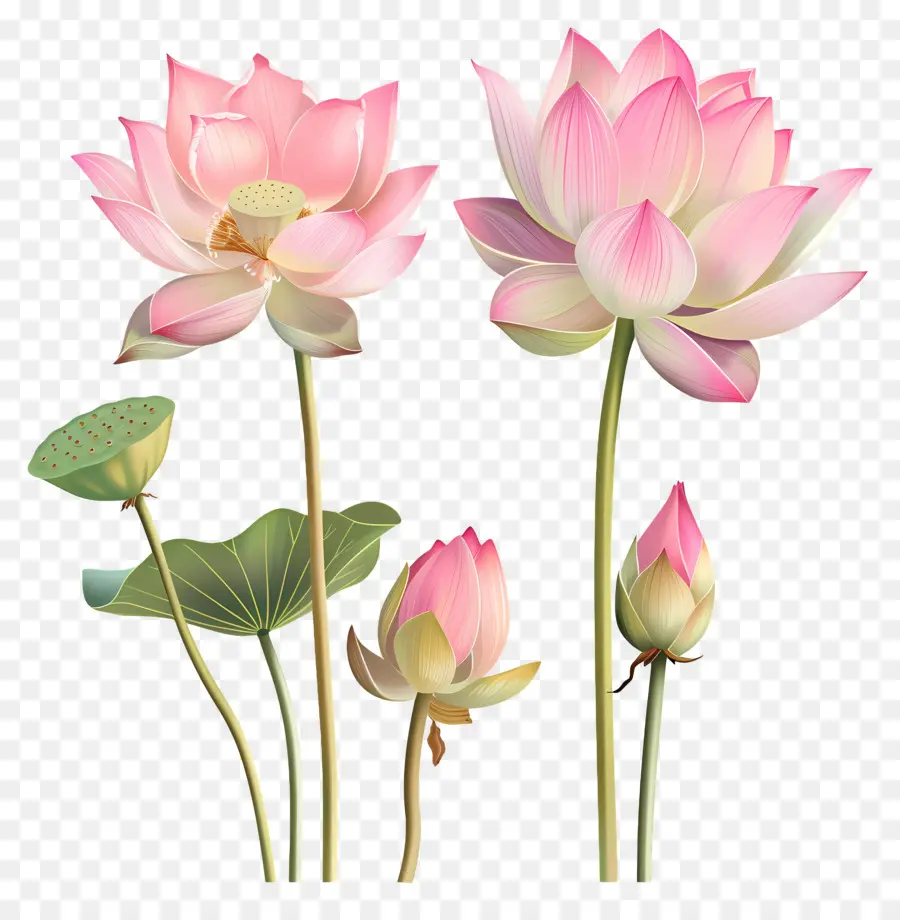 Fleurs De Lotus Roses，Lotus Rose PNG